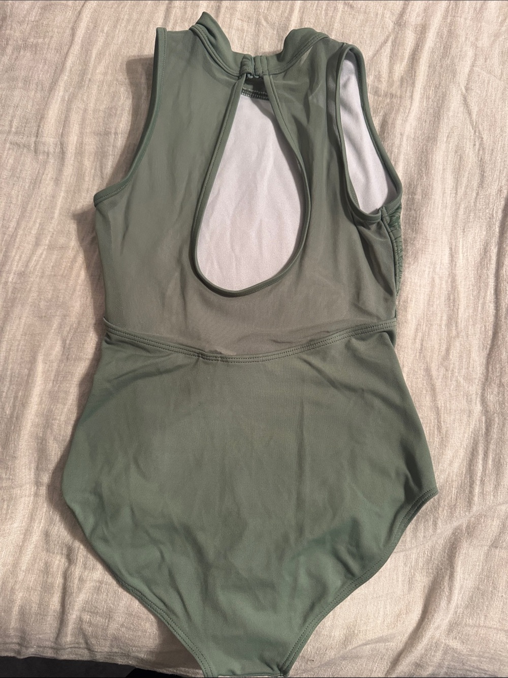 Bloch Olive Green Floral-Print Kids One-Piece leotard 8-10 - Picture 2 of 3